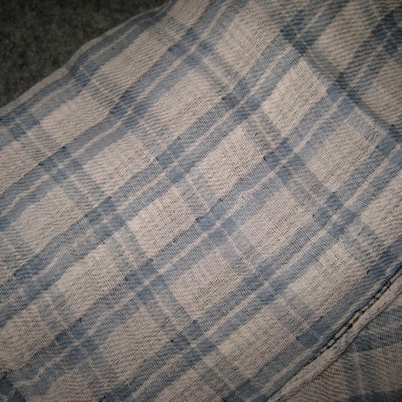 AllSaints Blue Check "Tolley" Scarf All Saints - Picture 5 of 8